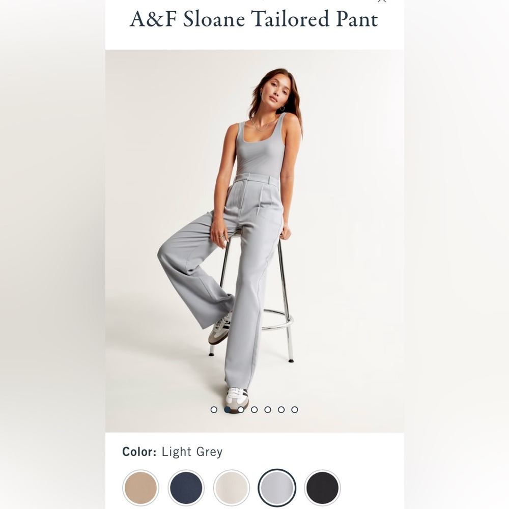 Abercrombie Sloane Tailored Pant, Light Gray, Size 26 Regular *BRAND NEW*